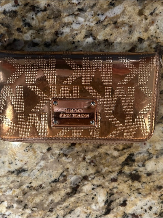 Michael Kors Handbags - Michael Kors Zip Around Wallet Copper Color